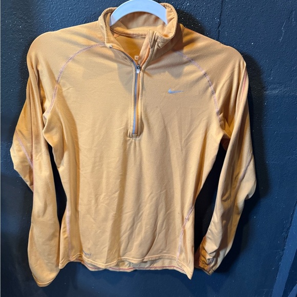 Nike Fit Dry Golden Orange Quarter-Zip Top - Picture 1 of 5